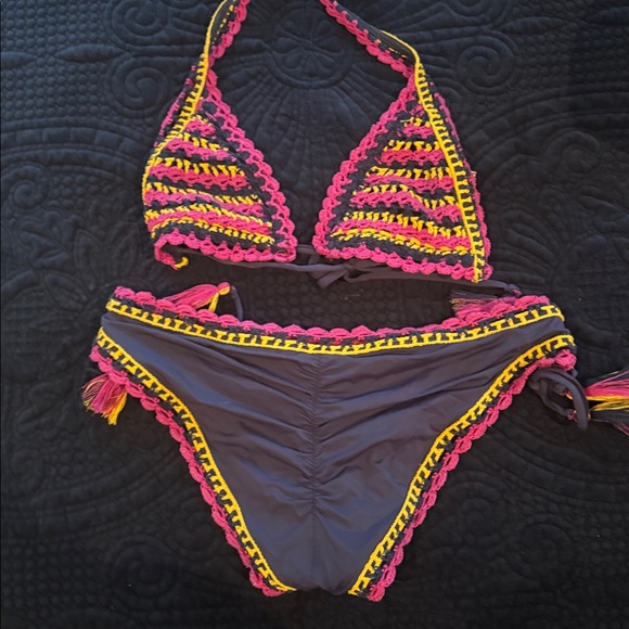 Colorful Crochet Bikini Set - Picture 2 of 2